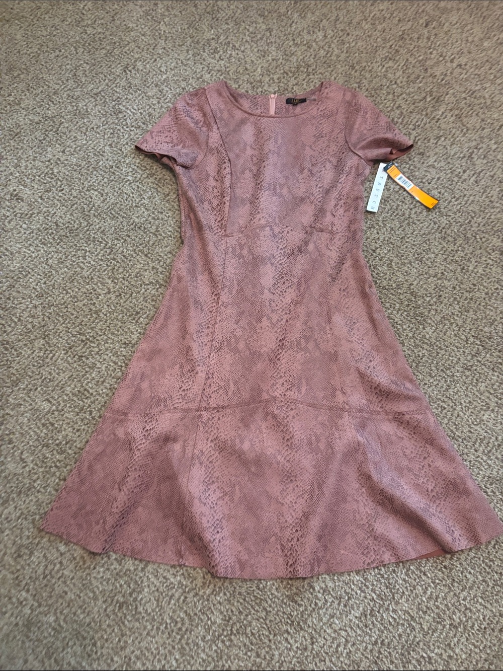 Women's Dusty Rose Short-Sleeve A-Line Dress
